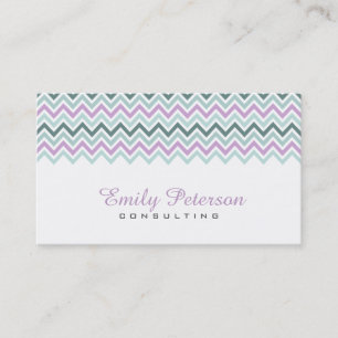 Modern Pastel Colorful Chevron Mönster Visitkort