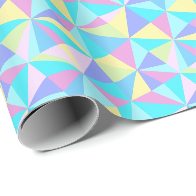 Modern Pastel Colorful Geometric Mönster Presentpapper (Rullad Hörn)