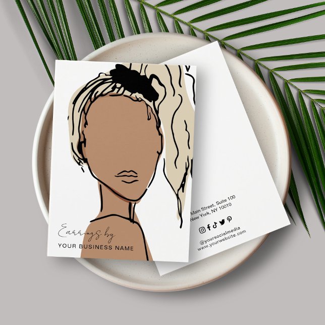 Modern Pastel Earring Visning Card Visitkort (Skapare uppladdad)
