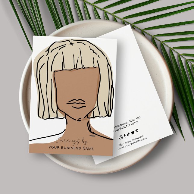 Modern Pastel Earring Visning Card Visitkort (Skapare uppladdad)