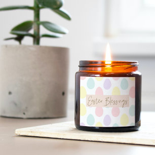 Modern Pastel Egg Mönster   GLAD PÅSK Fyrkantigt Klistermärke