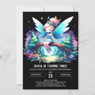 Modern Pastel Fairy Birthday Inbjudningar