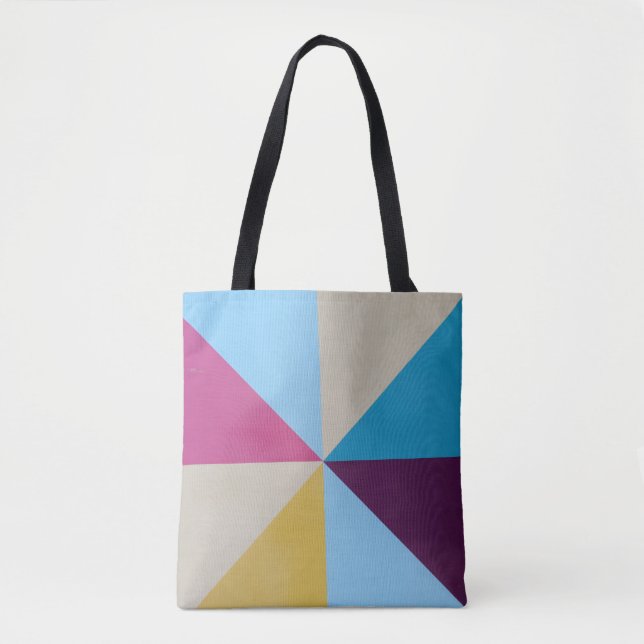 Modern Pastel Färg Block Tote Bag Tygkasse (Framsida)