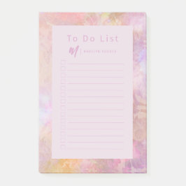 Modern Pastel Florals Monogram Post-it Block