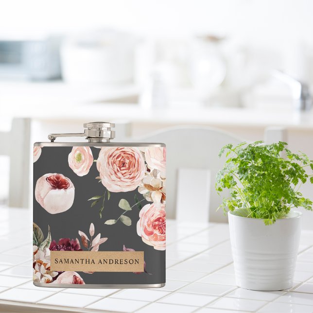 Modern Pastel Flowers & Kraft Personlig Gift Fickplunta (Skapare uppladdad)