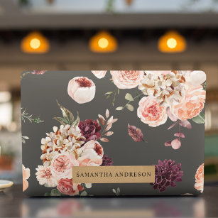 Modern Pastel Flowers & Kraft Personlig Gift HP Laptopskin