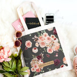 Modern Pastel Flowers & Kraft Personlig Gift Tygkasse<br><div class="desc">Modern Pastel Flowers & Kraft Personlig Gift</div>