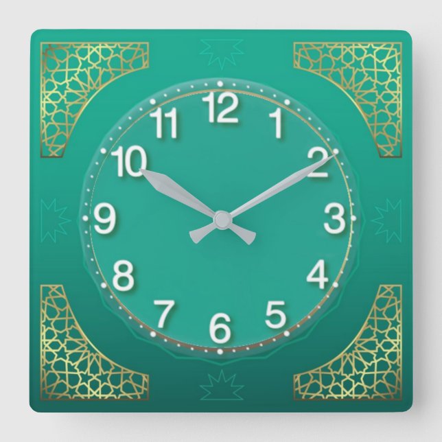 Modern pastel fyrkantig klocka (Framsida)