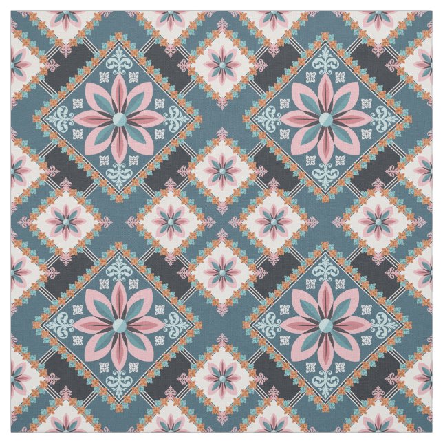 Modern Pastel Geometric Blommigt Sömlös Mönster Tyg (Provkarta)