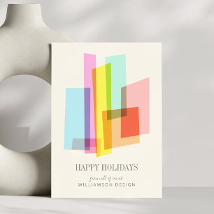 Modern pastel Geometric Business i mitten av århun Julkort