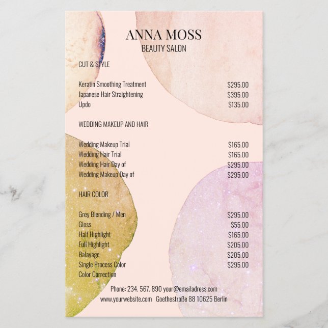 Modern Pastel Glitter Flyer (Framsidan)