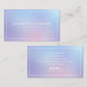 Modern Pastel Gradient Ombre, social-medieikoner Visitkort