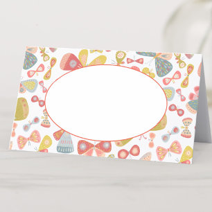 Modern Pastel Graphic Butterfly Mönster Placeringskort