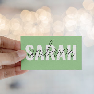 Modern Pastel Grönt Beauty Personlig You Namn Visitkort