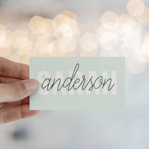 Modern Pastel Grönt Beauty Personlig You Namn Visitkort