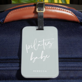 Modern Pastel Grönt Calligraphy Workout Pilates Bagagebricka