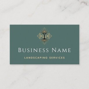 Modern Pastel Grönt Landscaping Gardener Träd Root Visitkort