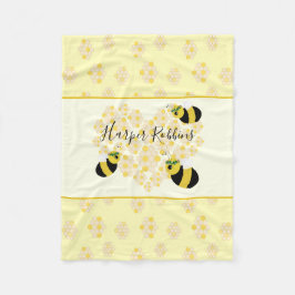 Modern Pastel Gult Humla Honeycomb Heart Fleecefilt