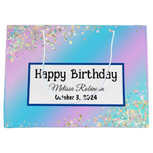 Modern Pastel Holography Rosa Lila Glitter