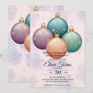 Modern Pastel-julklapp för prydnadsbarn Inbjudningar