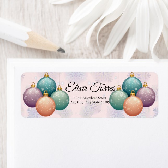 Modern Pastel-julklapp för prydnadsbarn Returadress Etikett (Insitu)