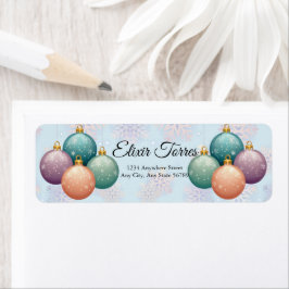 Modern Pastel-julklapp för prydnadsbarn Returadress Etikett