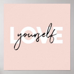 Modern Pastel Kärlek Yourself Motivation Quote Gif Poster