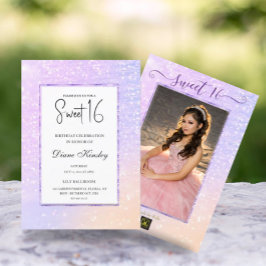 Modern pastel lila lavender Sweet 16-inbjudan Inbjudningar