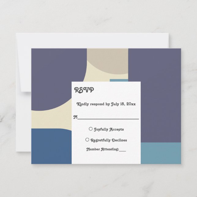 Modern Pastel Lila Retro Abstrakt Bröllop OSA Kort (Framsida)
