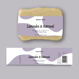Modern Pastel Lila Soap-etikett Vattenflaskor Etikett