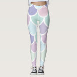 Modern Pastel Loely Sjöjungfru Mönster med Namn Leggings<br><div class="desc">Modern Pastel Loely Sjöjungfru Mönster med Namn</div>