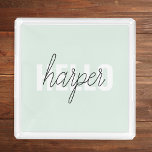 Modern Pastel Mint Hej och du Namn Bricka<br><div class="desc">Modern Pastel Mint Hej och du Namn</div>