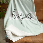 Modern Pastel Mint Hej och du Namn Fleecefilt<br><div class="desc">Modern Pastel Mint Hej och du Namn</div>