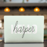 Modern Pastel Mint Hej och du Namn HP Laptopskin<br><div class="desc">Modern Pastel Mint Hej och du Namn</div>