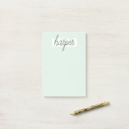 Modern Pastel Mint Hej och du Namn Post-it Block
