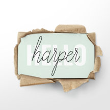 Modern Pastel Mint Hej och du Namn