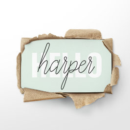 Modern Pastel Mint Hej och du Namn Visitkort