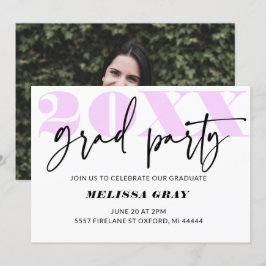 Modern Pastel Ombre Grad Party-inbjudan Lilac Inbjudningar