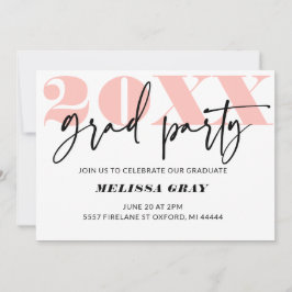 Modern Pastel Ombre Grad Party-inbjudan Rosa Inbjudningar