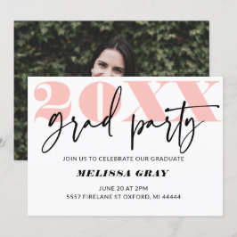 Modern Pastel Ombre Grad Party-inbjudan Rosa Inbjudningar