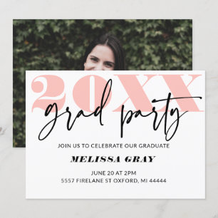 Modern Pastel Ombre Grad Party-inbjudan Rosa Inbjudningar