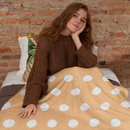 Modern Pastel Orange Polka Dot Mönster Fleecefilt
