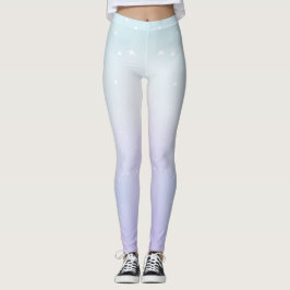 Modern Pastel Periwinkle Light Turcos Ombre Cap Leggings