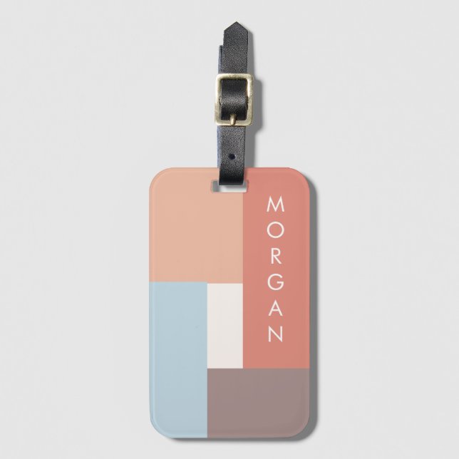 Modern Pastel | Personligens resgodsnummer Bagagebricka (Framsida vertikal)
