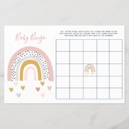 Modern Pastel Rainbow Baby Shower Baby Bingo Flygblad