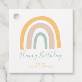 Modern Pastel Rainbow Birthday Gift Gåvor Etiketter