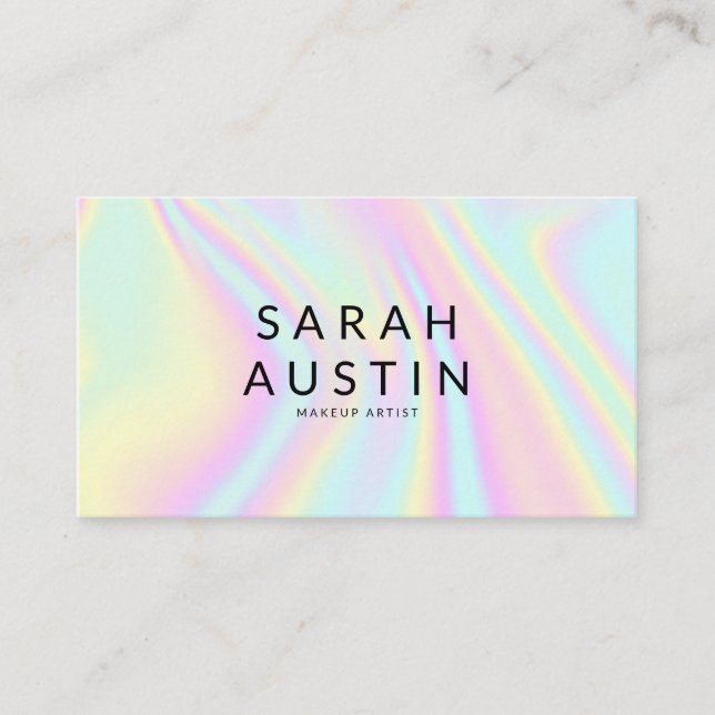 Modern Pastel Rainbow Holography Visitkort (Framsida)