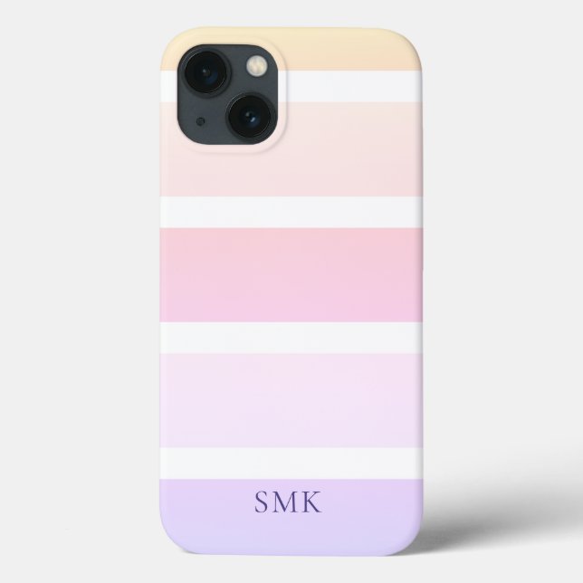 Modern Pastel Rainbow Rand Monogram (Baksida)