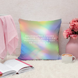 Modern Pastel Rainbow Sjöjungfru Unicorn HoloGraph Kudde