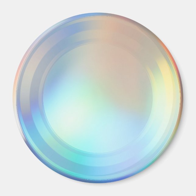 Modern Pastel Rainbow Sjöjungfru Unicorn HoloGraph Magnet (Framsidan)
